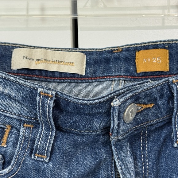 Anthropologie Pilcro the Letterpress Stet Jean Shorts Size 25 Roll-Up Denim Blue - Picture 2 of 7